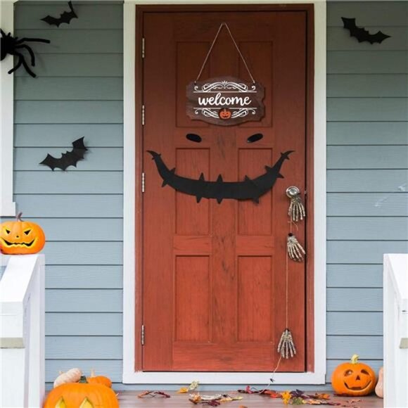 Welcome Door Sign Christmas Decor Fall Sign Seasonal Front Door Rustic Wood - Picture 7 of 8